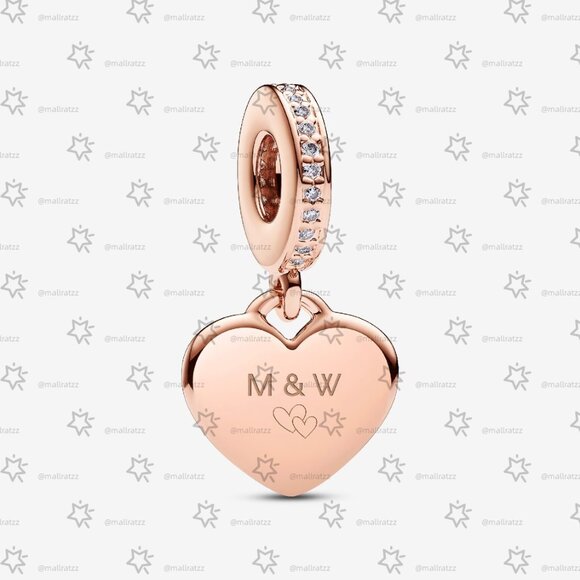 Pandora Engravable Heart Tag Dangle Charm - Picture 2 of 6